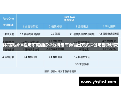 体育跳操课程与家庭训练评分机制节奏输出方式探讨与创新研究
