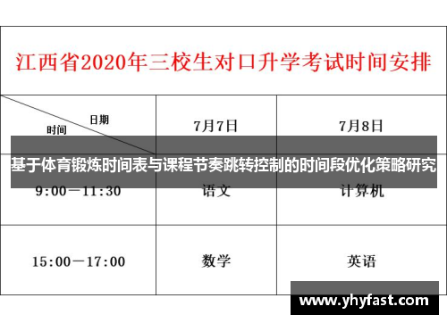 基于体育锻炼时间表与课程节奏跳转控制的时间段优化策略研究