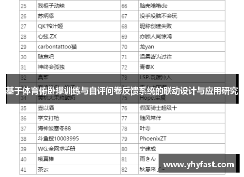 基于体育俯卧撑训练与自评问卷反馈系统的联动设计与应用研究